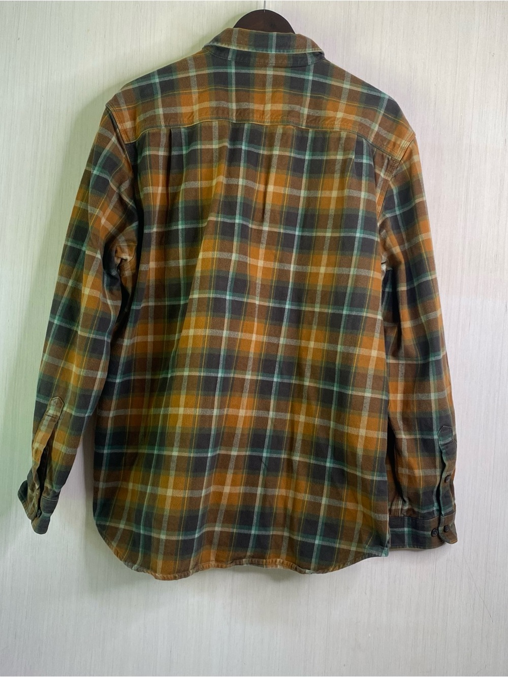 Carhartt Loose Fit Heavyweight Plaid Flannel Shirt - Mustard, Green, Brown Large - Picture 2 of 7
